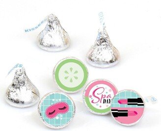 Big Dot Of Happiness Spa Day - Girls Makeup Party Round Candy Sticker Favors (1 sheet of 108)