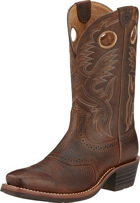 Mens Heritage Roughstock Western Boot Brown Oiled Rowdy 9 Wide