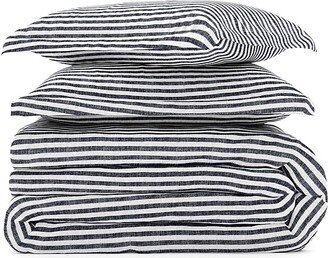 Striped 3-Piece Cotton Duvet Bedding Set