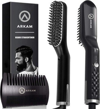 Arkam Premium Ionic Beard Straightener for Men, Black