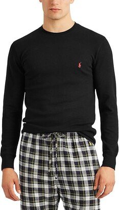 Big Waffle Long Sleeve Crew (Polo Black/RL2000 Red Logo & Pony Player) Men's Pajama