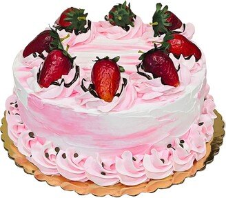 Dezicakes Fake Cake Valentine Pink Strawberry Prop Decoration Dezicakes