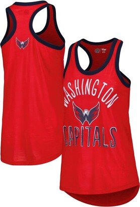 Women's G-iii 4Her by Carl Banks Red Washington Capitals First Base Racerback Scoop Neck Tank Top