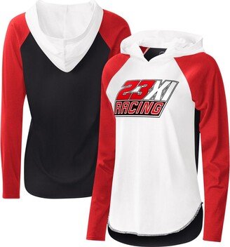 Women's G-iii 4Her by Carl Banks White and Red 23XI Racing Triple-a Long Sleeve Hoodie T-shirt - White, Red