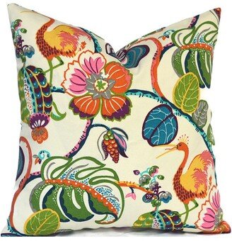 Outdoor Pillow Covers Decorative Home Decor Red Orange Floral Designer Throw Tropical Dawn