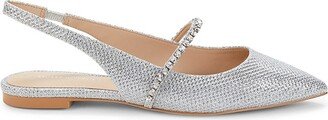 Crystalline Embossed Slingback Flats