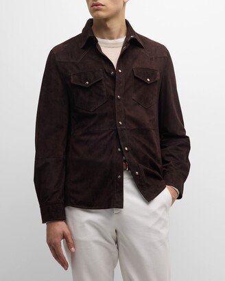 Men's Suede Shirt Jacket