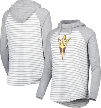 Women's Heathered Gray, White Arizona State Sun Devils Gloria Raglan Long Sleeve Hoodie T-shirt - Heathered Gray, White