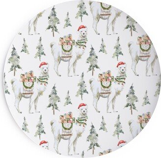 Salad Plates: Winter Christmas Llama Salad Plate, Multicolor