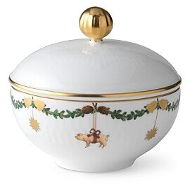 Star Fluted Christmas Sugar Bowl with Lid