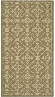 Courtyard Green and Creme 5'3 x 7'7 Sisal Weave Outdoor Area Rug