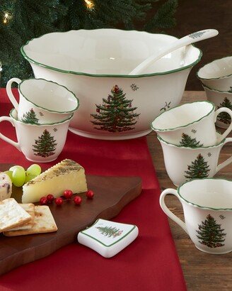 Christmas Tree 10-Piece Punch Bowl Set