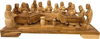 Olive Wood The Last Supper With Jesus Christ, Religious Gift, Holy Figurine, Vintage Easter, Easter Home Decor, Land