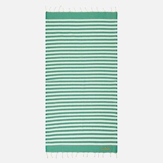 Fouta Classic Honeycomb With White And Green Stripes