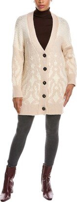 Chunky Wool, Silk & Cashmere-Blend Cardigan