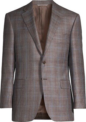 Plaid Wool-Blend Blazer