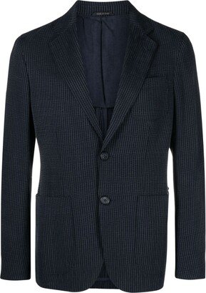 Raised-Seam Striped Single-Breasted Blazer