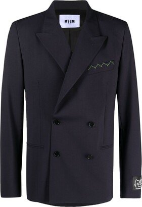 Double-Breasted Peaked Blazer-AA