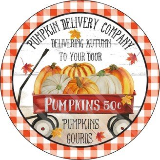 Pumpkin Delivery Sign - Patch Fall Autumn Wreath Metal