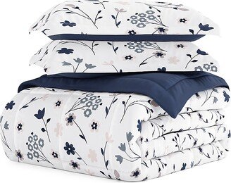 Linens & Hutch 3-Piece Forget Me Not Reversible Comforter Set