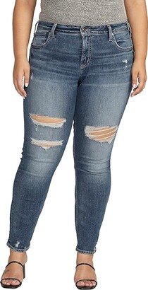 Plus Size Boyfriend Mid-Rise Slim Leg Jeans W27170EPX383 (Indigo) Women's Jeans