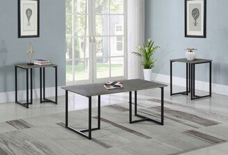 CDecor Merilee Weathered Grey and Black 3-piece Occasional Set