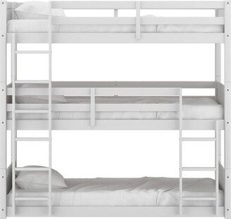 Twin Capri Wood Kids' Triple Bunk Bed White