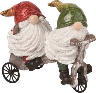 Resin 6 Multicolor Spring Riding Gnome Figurine - N/A