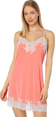 Enchant Lace Trim Chemise (Bright Coral) Women's Pajama