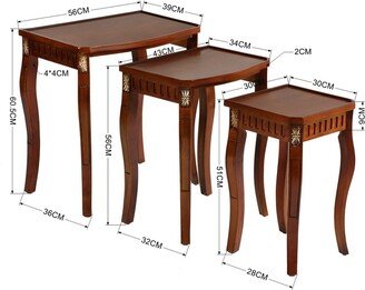 EDWINRAY Mid-Century Coffee Table Set, Nesting Tables Living Room Table Set of 3, Center Table Set