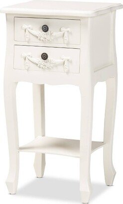 Eliya Wood 2 Drawer Nightstand White