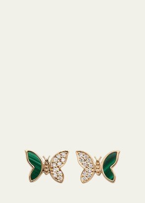 14k Gold T Iny Butterfly Pave Earrings with Diamonds