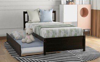 Twin size Platform Bed with Trundle-AA