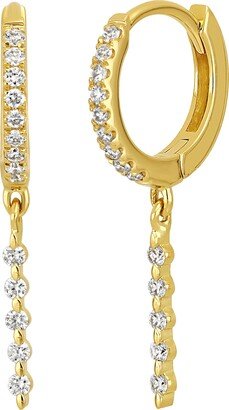 Liora Pavé Diamond Drop Hoop Earrings