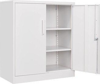 EPOWP Steel Storage Cabinet, Office Cabinet with Shelves and Doors, Metal Storage Cabinet, Locking Steel Storage Cabinet