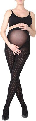 Spiral-Pattern Microfiber Maternity Tights