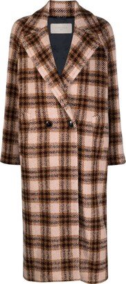 Checked Double-Breasted Coat-AB