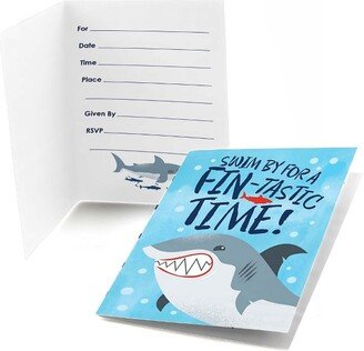 Big Dot of Happiness Shark Zone - Fill In Jawsome Party or Birthday Party Invitations (8 count)