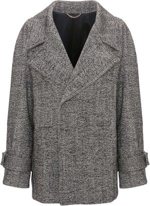 Tweed Virgin-Wool Blend Peacoat