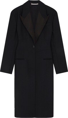 Single-Breasted Corset-Style Wool Coat