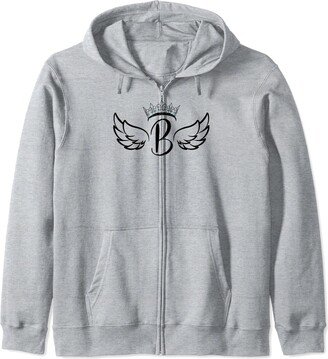 B Letter Queen B Letter B Initial Shirts B Letter Queen B Letter B Crown Capital Alphabet B Monogram Zip Hoodie