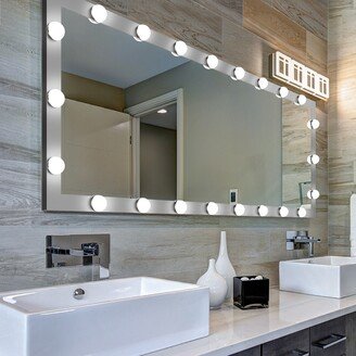 Full Length Mirror with LED Bulbs Touch Control Whole Body Dressing Hollywood Vanity Mirror With 3 color Lights - Black