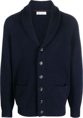 Shawl-Lapel Cashmere Cardigan