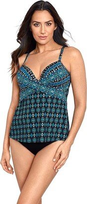 Amarna Allura Tankini Top (Black/Multi) Women's Swimwear