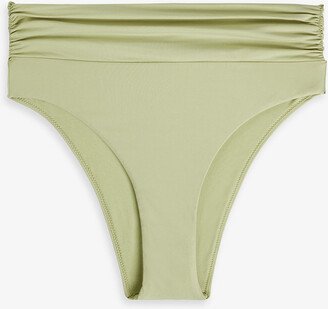 Rio ruched high-rise bikini briefs