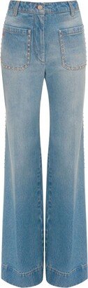 Alina studded wide-leg jeans-AA