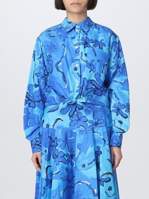 shirt in printed poplin