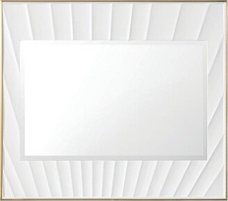 James Martin Vanities 710-M36 Le Soleil 31-1/2 x 36 Bathroom Mirror - Matte White with Gold