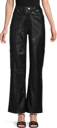 Faux Leather Cargo Pants