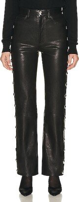 Danielle Leather Stud Pant in Black